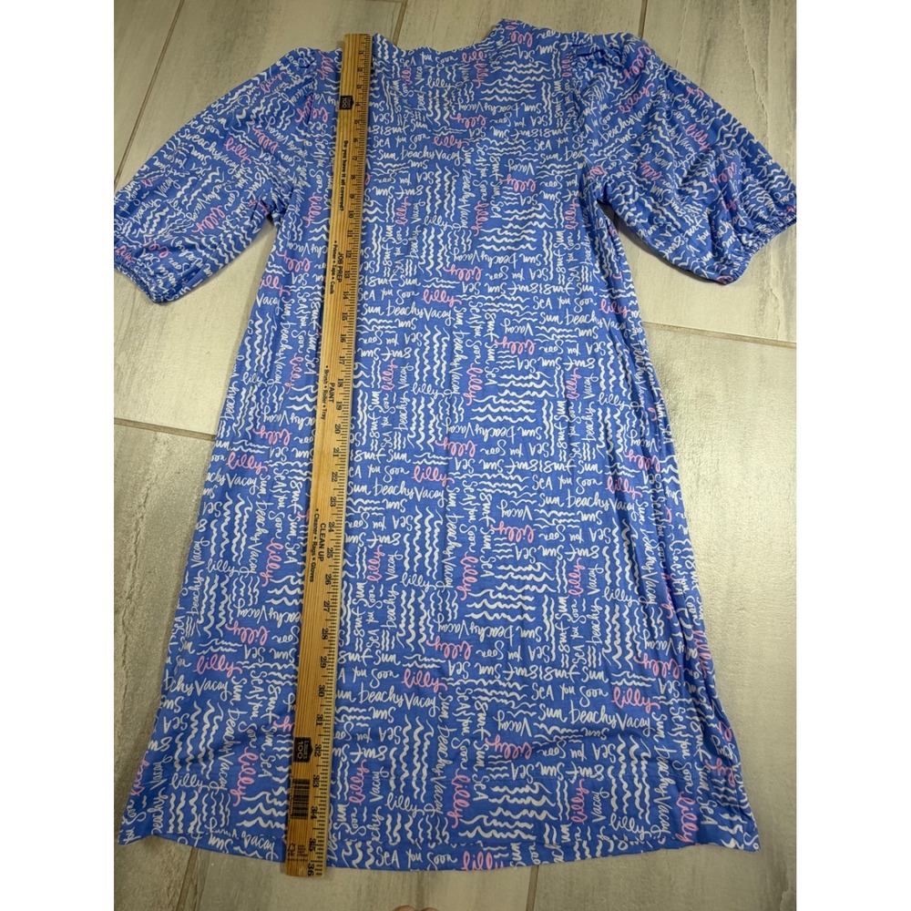 Lilly Pulitzer Colson Shift Dress Sunwashed Blue Seacrets Cotton Dress Size S - Picture 8 of 9